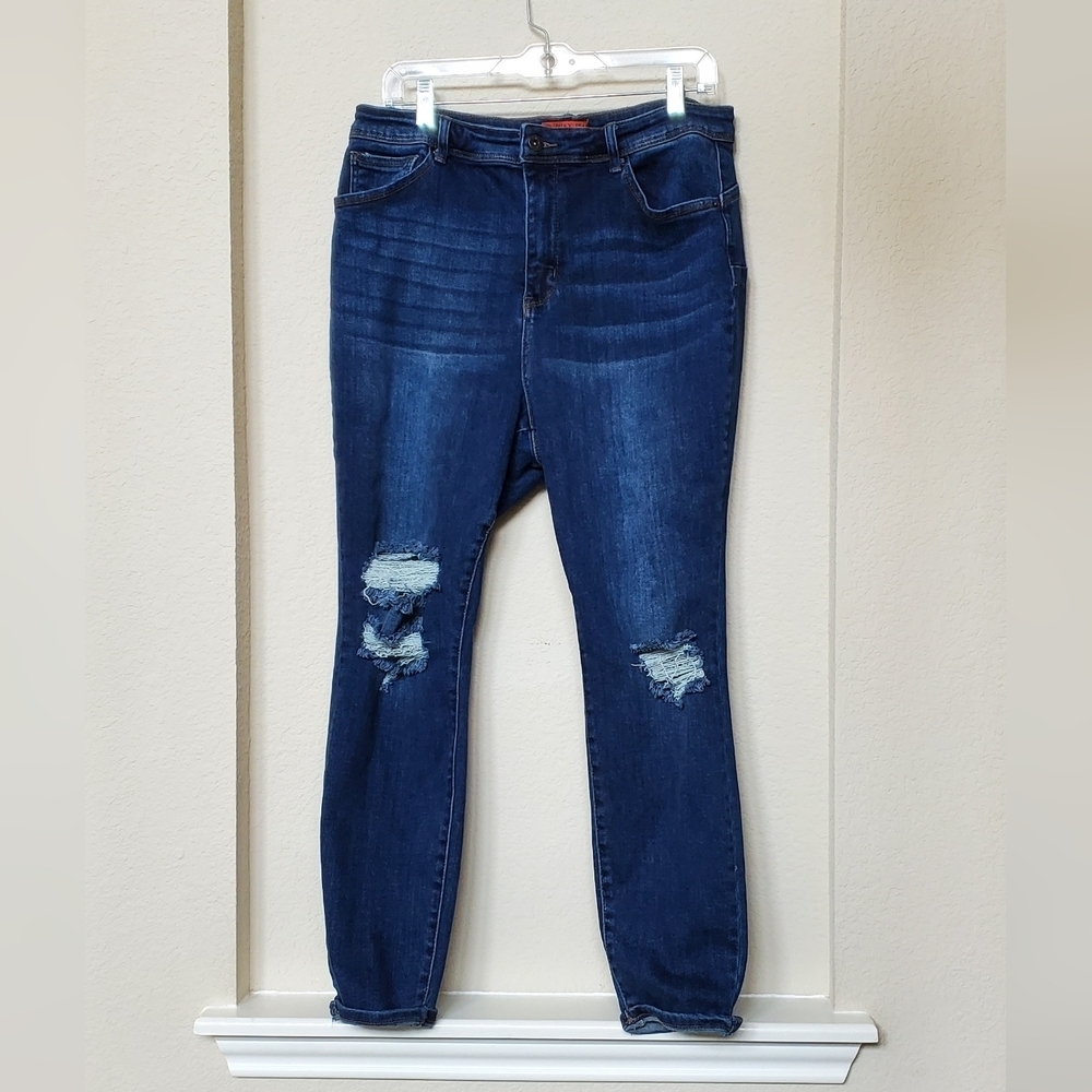 Wax Distressed Denim jeans. Size 18